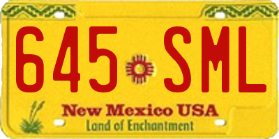 NM license plate 645SML