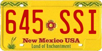 NM license plate 645SSI