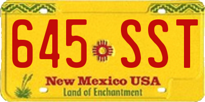 NM license plate 645SST