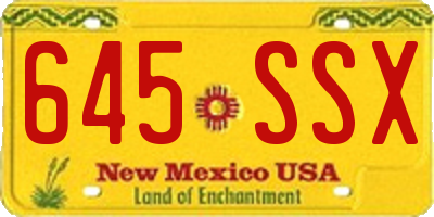 NM license plate 645SSX