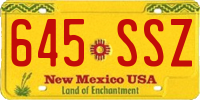 NM license plate 645SSZ