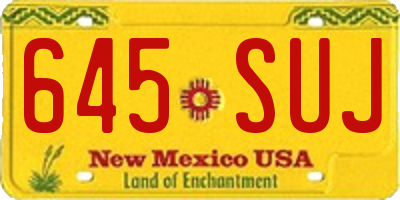 NM license plate 645SUJ
