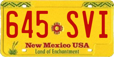 NM license plate 645SVI