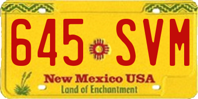 NM license plate 645SVM