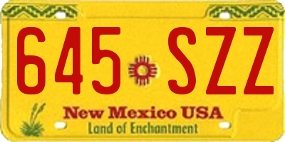 NM license plate 645SZZ