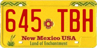 NM license plate 645TBH