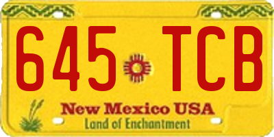NM license plate 645TCB