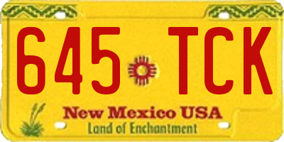 NM license plate 645TCK
