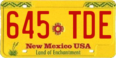 NM license plate 645TDE
