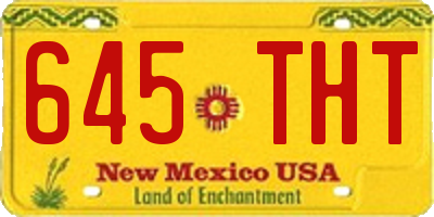 NM license plate 645THT