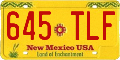 NM license plate 645TLF