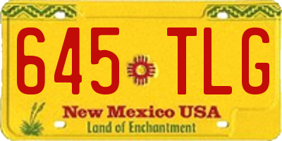 NM license plate 645TLG