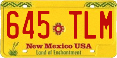 NM license plate 645TLM