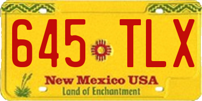 NM license plate 645TLX