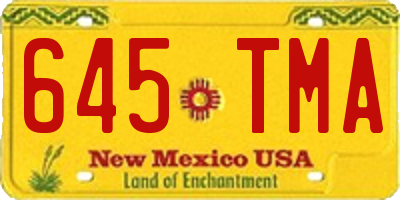 NM license plate 645TMA