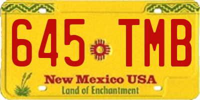 NM license plate 645TMB