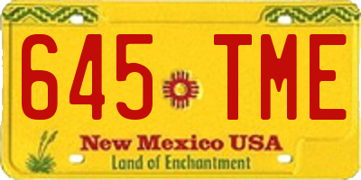 NM license plate 645TME