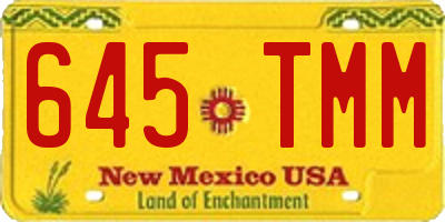 NM license plate 645TMM