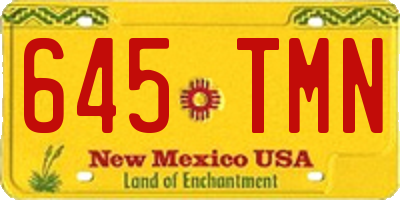 NM license plate 645TMN