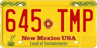 NM license plate 645TMP