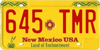 NM license plate 645TMR