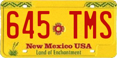 NM license plate 645TMS
