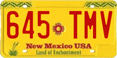 NM license plate 645TMV