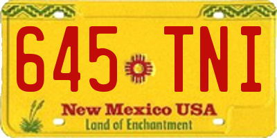 NM license plate 645TNI