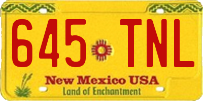 NM license plate 645TNL