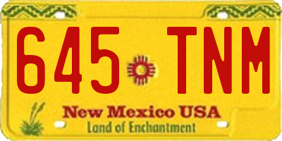 NM license plate 645TNM