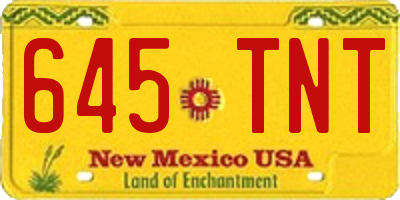 NM license plate 645TNT