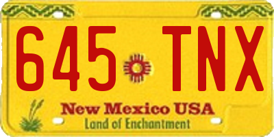 NM license plate 645TNX