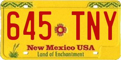 NM license plate 645TNY