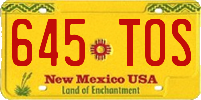 NM license plate 645TOS