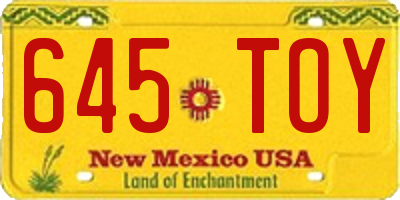 NM license plate 645TOY
