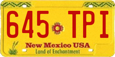 NM license plate 645TPI