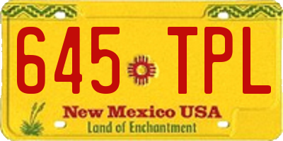 NM license plate 645TPL