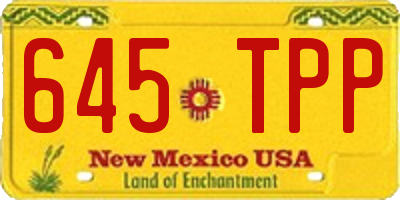 NM license plate 645TPP