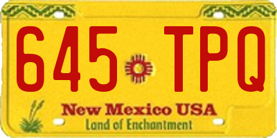 NM license plate 645TPQ