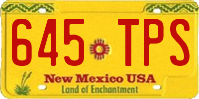 NM license plate 645TPS