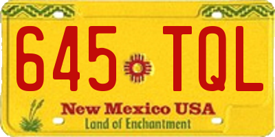 NM license plate 645TQL