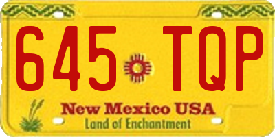 NM license plate 645TQP