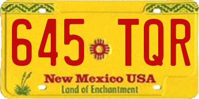NM license plate 645TQR