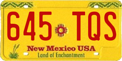 NM license plate 645TQS
