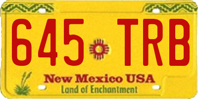 NM license plate 645TRB