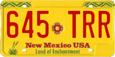 NM license plate 645TRR