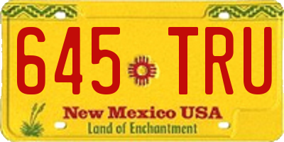 NM license plate 645TRU