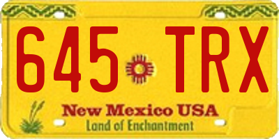 NM license plate 645TRX