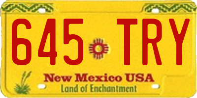 NM license plate 645TRY