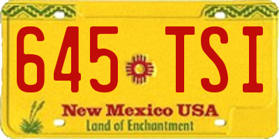 NM license plate 645TSI
